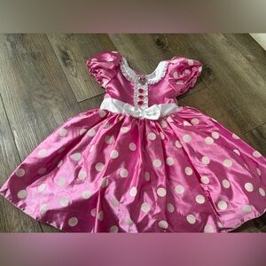Disney store Pink and White Polka Dot Kids Costume Dress Minnie Mouse 5/6